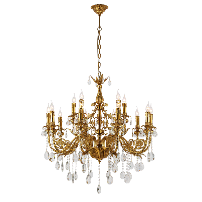 GEORGE Chandelier 9xE14 brass