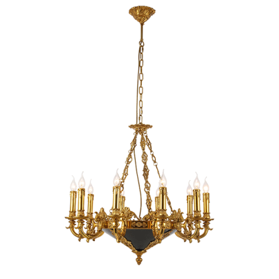 ALEXANDER Chandelier 12xE14 brass