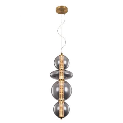 SPLENDOR LED PENDANT 18W 3000K, BRASS+SMOKY GREY