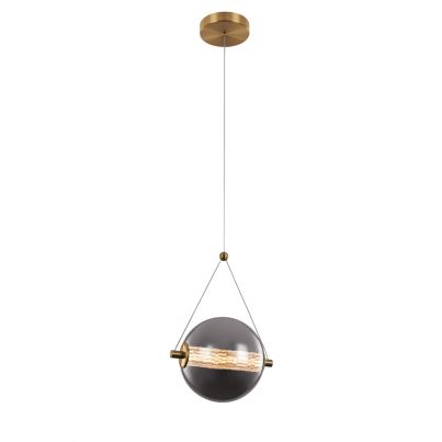 SPLENDOR LED PENDANT 6W 3000K, BRASS+SMOKY GREY