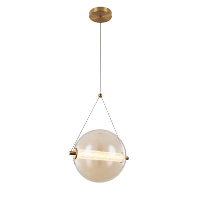 SPLENDOR LED PENDANT 9W 3000K, BRASS+COGNAC GLASS