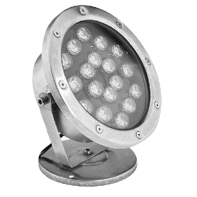 LED underwater pool light for surface mounting with remote control