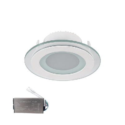 LED glass panel round 6W 2700K+ emergency kit