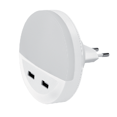LED Night lamp with 2XUSB 0.5W 4000K
