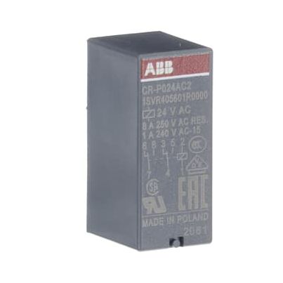 Pluggable interface relay ABB CR-P024AC2, 16A/24VAC, 2NO