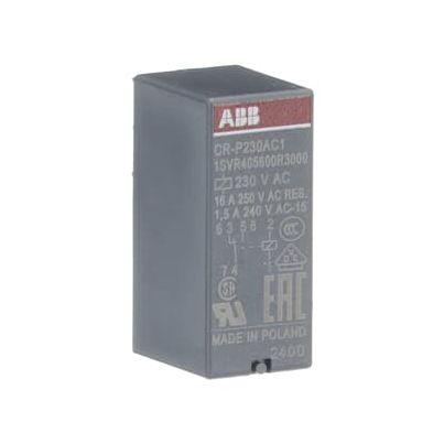 Pluggable interface relay ABB CR-P230AC1, 16A/230VAC, 1NO