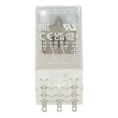 Pluggable interface relay ABB CR-M024DC3, 10A/24VDC, 3NO