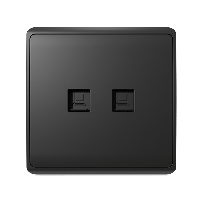 LONDON double computer RJ45 socket anthracite