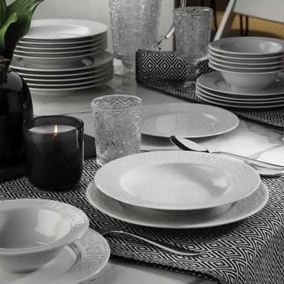 Dinner set Acelya 24 pcs. white