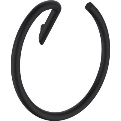 SILIA Wall-Mounted Round Towel Holder, Black