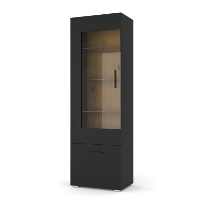 Display cabinet ANETTE O 60 cm, artisan oak/black mat