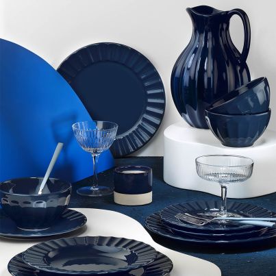 Dinner set Antropology 24 pcs. antique navy blue