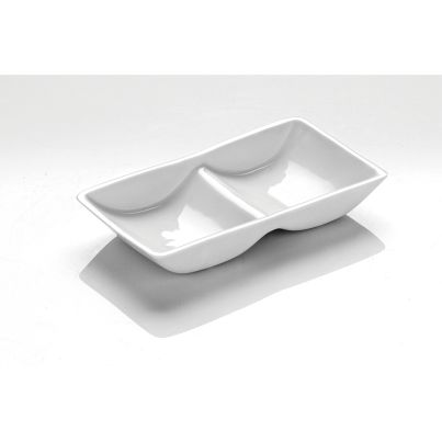 Dual dipping bowls Tavola 18cm. x 3,05cm. 225ml white