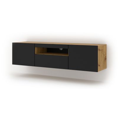 TV stand AURA 150, artisan oak/black mat