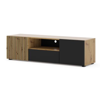AURIS TV Cabinet 150 cm artisan oak / black matte