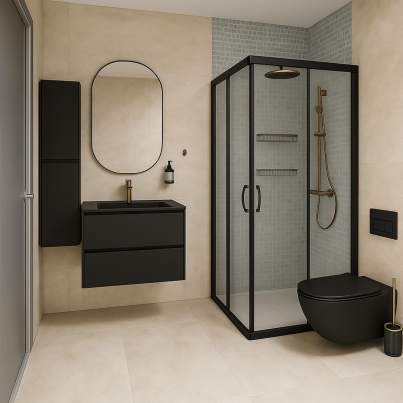Bathroom project GOLD AND BLACK