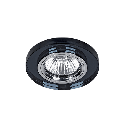 Spotlight round MR16 black glass