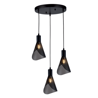 PARIS Chandelier 3xE14 black round