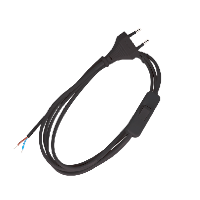 Power cable H03VV-F 2G0,50mm with switch 3M black