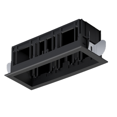 Modena 3 Module Recessed box with frame black