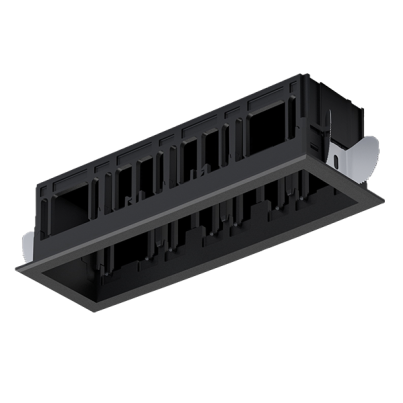 Modena 4 Module Recessed box with frame black