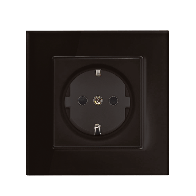 German type glass socket 16A black