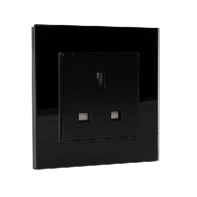 UK type glass socket 13A black