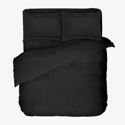 Double bed linen set DILIOS Black, 4 pcs, black