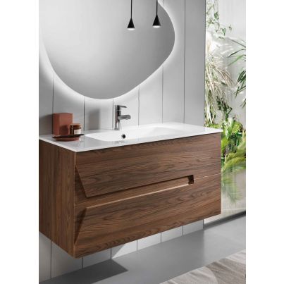 Bathroom cabinet with ceramic sink HAITI, 70cm, teak