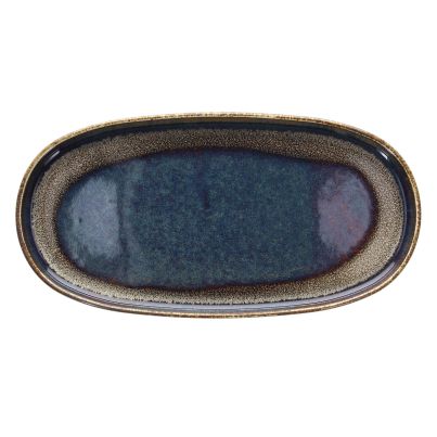 Oval plate cm 31 BLOOM BLUE AND BROWN