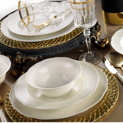 Dinner set Bone ilay 24 pcs. cream