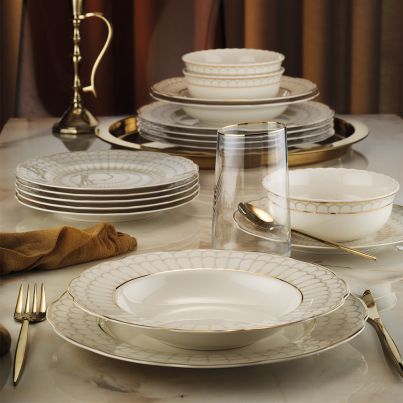 Dinner set Bone olympus 24 pcs. cream