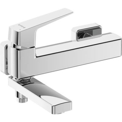 BLUR Bath Mixer with Foldable Spout, Chrome
