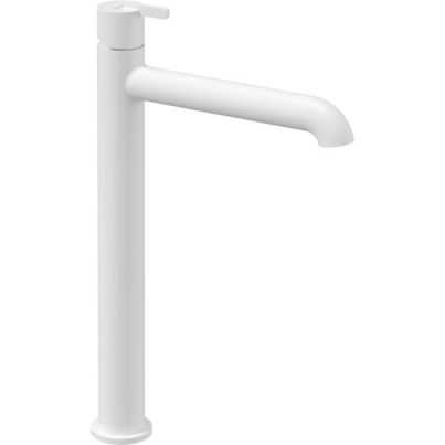 SILIA Basin Mixer with Raised Body without Click-Clack, White