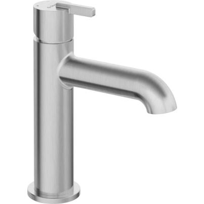 SILIA Basin Mixer without Click-Clack, Stainless Steel