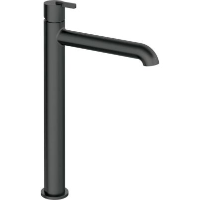 SILIA Basin Mixer with Raised Body without Click-Clack, Black