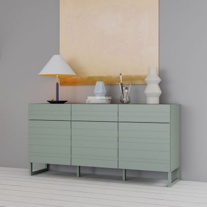 Chest of drawers 165 cm THREE, Sage