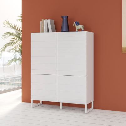 Chest of drawers high THREE, White 