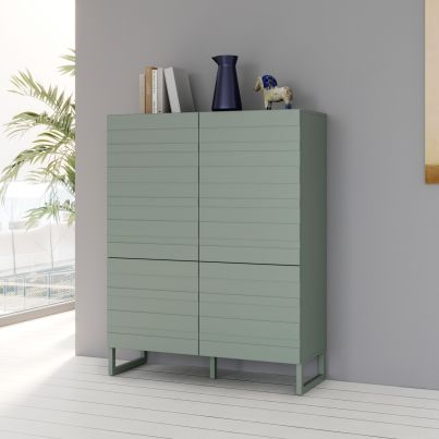 Chest of drawers high THREE, Sage