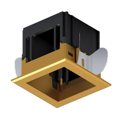 Modena 1 Module Recessed box with frame brass