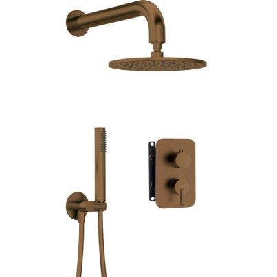 SILIA Concealed Shower Set, Antique Bronze, with Built-in Box and Shower Head