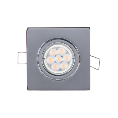 LED Metal square spotlight High Power 6W 2700-3000K chrome