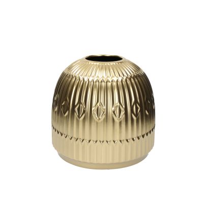 TOGNANA CER-AMICA Round Vase Pepita Oro, 25x23 cm
