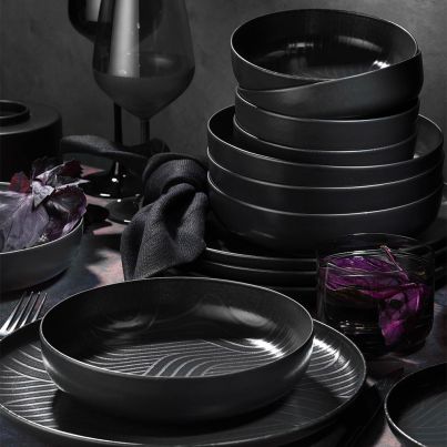 Dinner set Capri 24 pcs. anthracite/DG-70