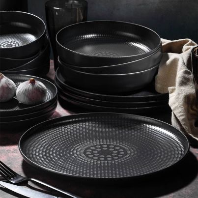 Dinner set Capri 24 pcs. anthracite/DG-485