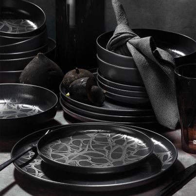 Dinner set Capri 24 pcs. anthracite/DG-486