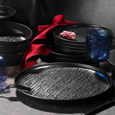 Dinner set Capri 24 pcs. anthracite/DG-487