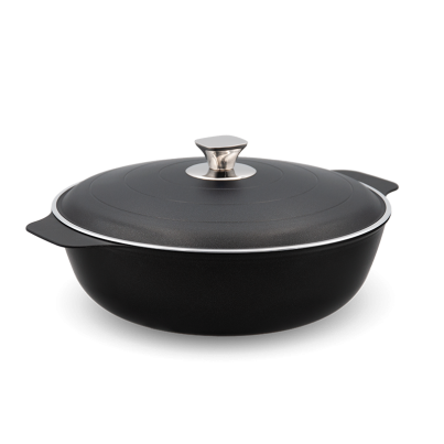 Cooking Pot AM COCO', with Lid, Non-Stick, 32 cm, 6.5 L, Black