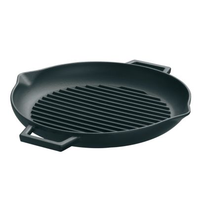 Cast iron grill tray Slow-cook 30cm matte black