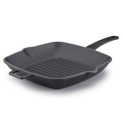 Cast iron grill pan Slow-cook 26x32cm matte black